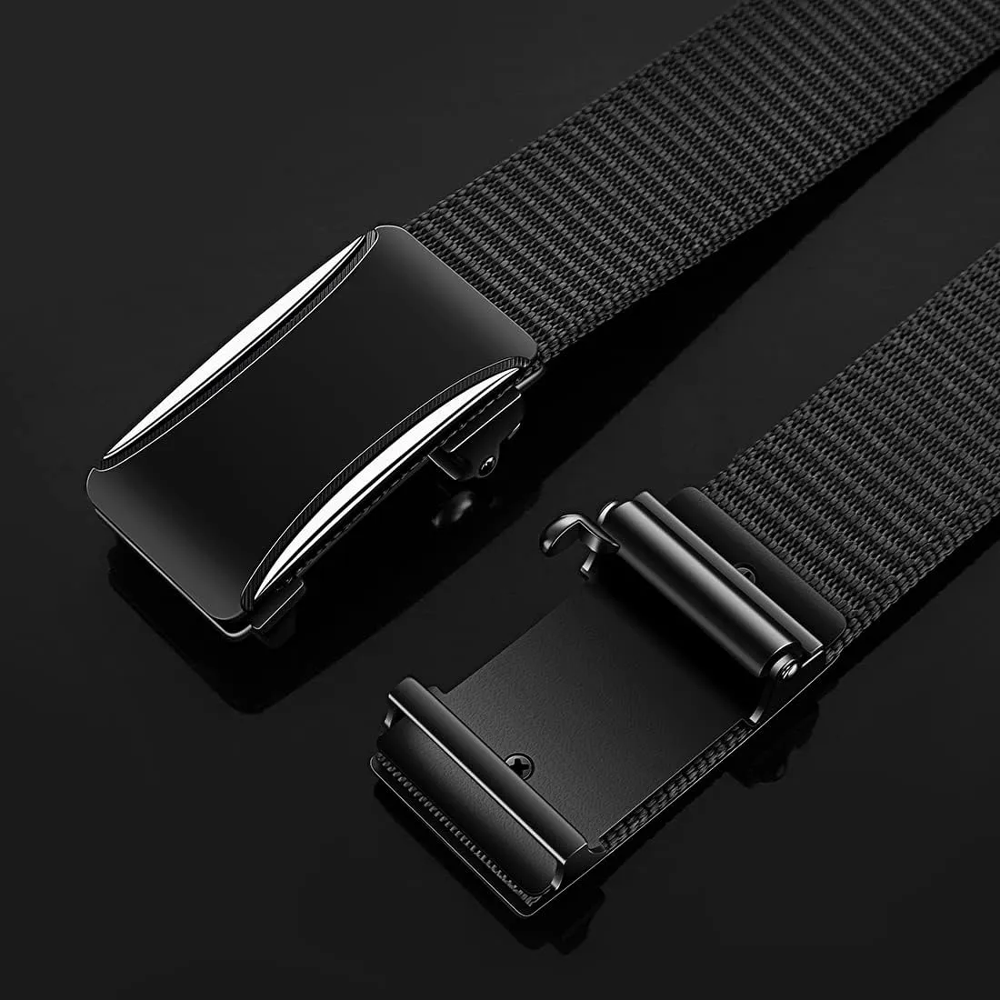 Men's Ratchet Web Belt with 1.3 inch Nylon Automatic Buckle for Casual Wear