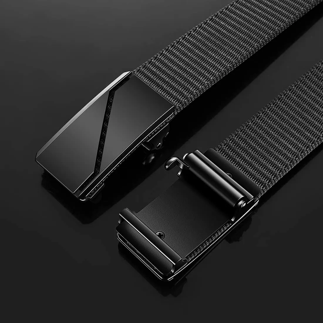 Men's Ratchet Web Belt with 1.3 inch Nylon Automatic Buckle for Casual Wear