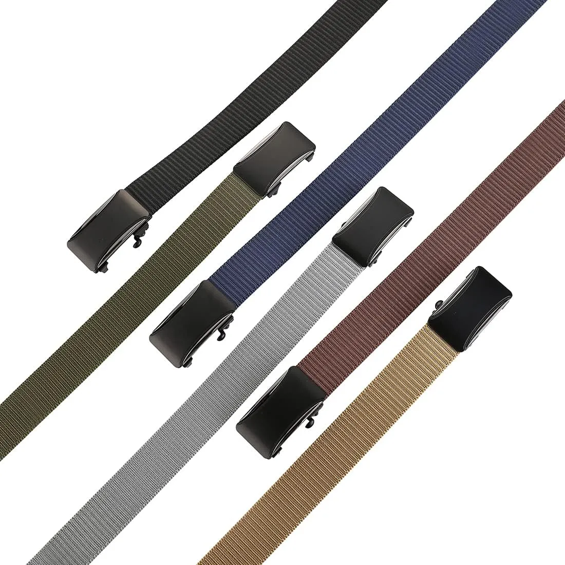 Men's Ratchet Web Belt with 1.3 inch Nylon Automatic Buckle for Casual Wear