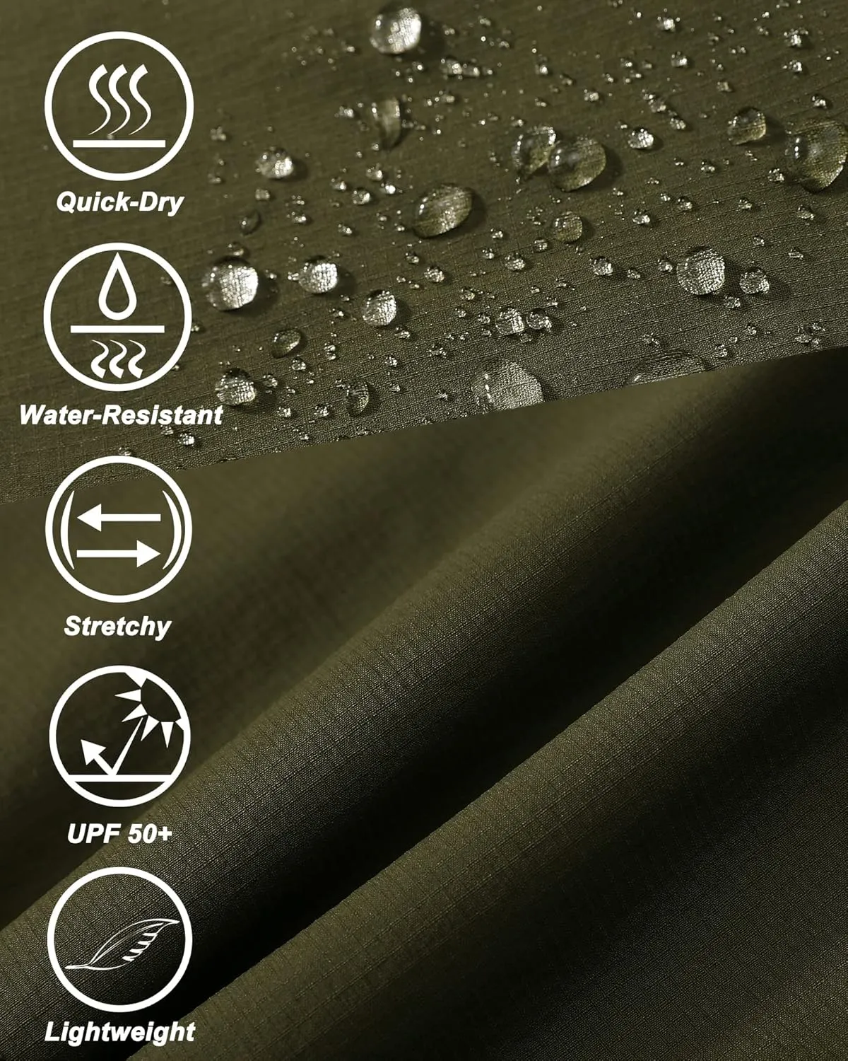 Men's Stretchy Quick Dry Cargo Hiking Shorts Lightweight Work Shorts 6 Pockets for Cycling Travel Camping