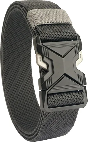 Mens Tactical Belt 1.34" Wide Stretch Elastic Webbing Military Style Golf Belts