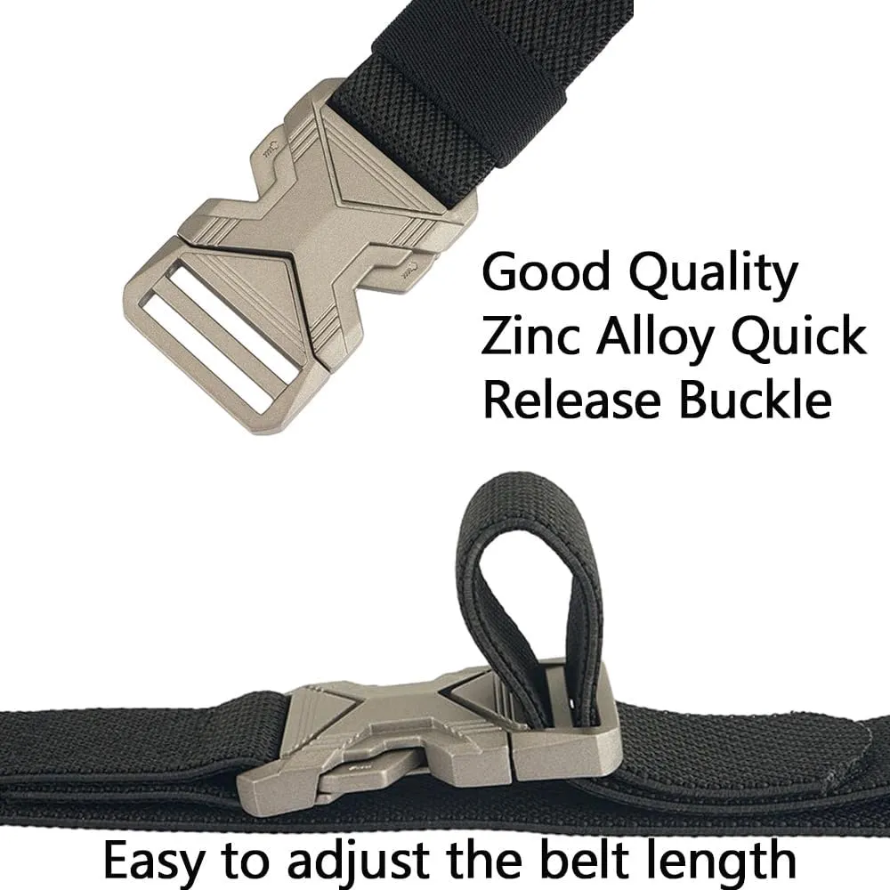 Mens Tactical Belt 1.34" Wide Stretch Elastic Webbing Military Style Golf Belts