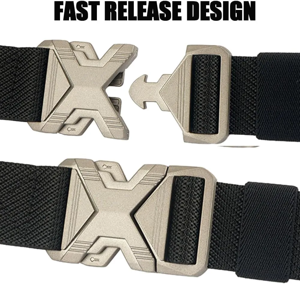 Mens Tactical Belt 1.34" Wide Stretch Elastic Webbing Military Style Golf Belts