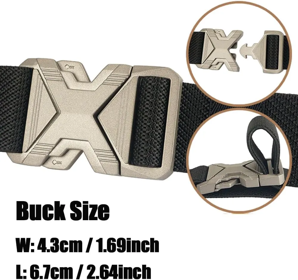 Mens Tactical Belt 1.34" Wide Stretch Elastic Webbing Military Style Golf Belts