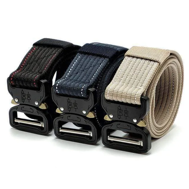Men's Tactical Belt - Heavy Duty Military Style Nylon Riggers Webbing