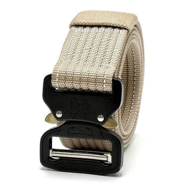 Men's Tactical Belt - Heavy Duty Military Style Nylon Riggers Webbing