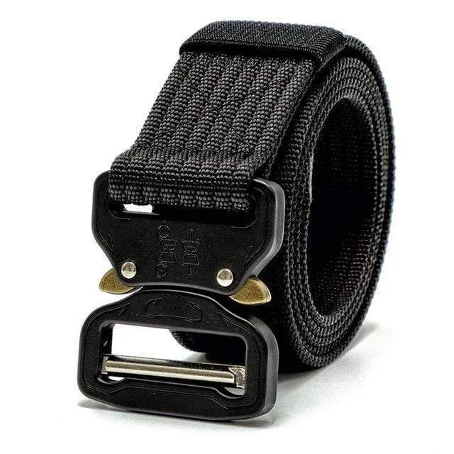 Men's Tactical Belt - Heavy Duty Military Style Nylon Riggers Webbing