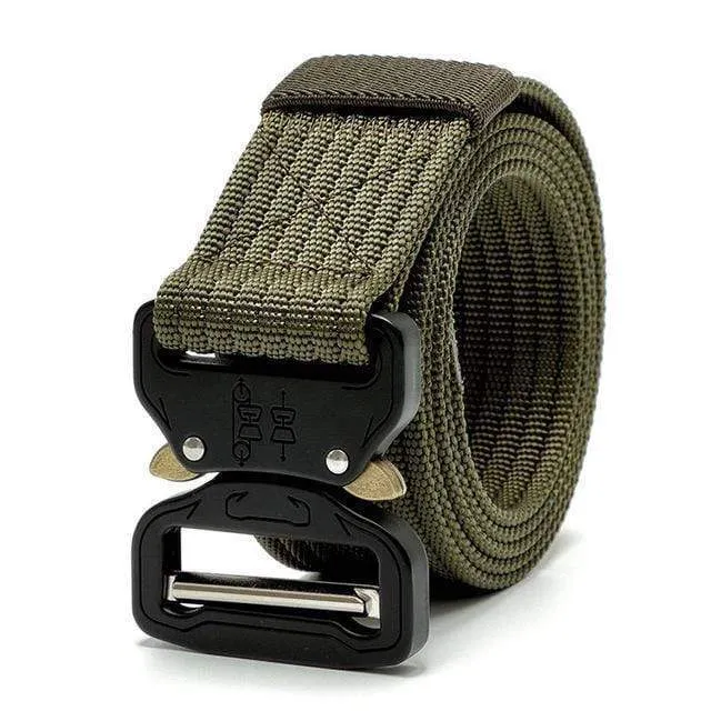 Men's Tactical Belt - Heavy Duty Military Style Nylon Riggers Webbing