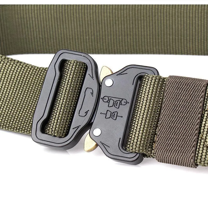 Men's Tactical Belt - Heavy Duty Military Style Nylon Riggers Webbing