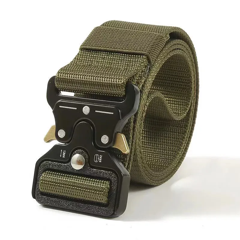 Men's Tactical Nylon Canvas Belt Metal Buckle Outdoor Sport