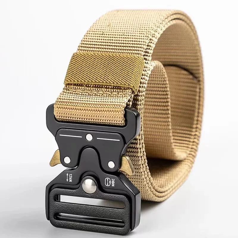 Men's Tactical Nylon Canvas Belt Metal Buckle Outdoor Sport