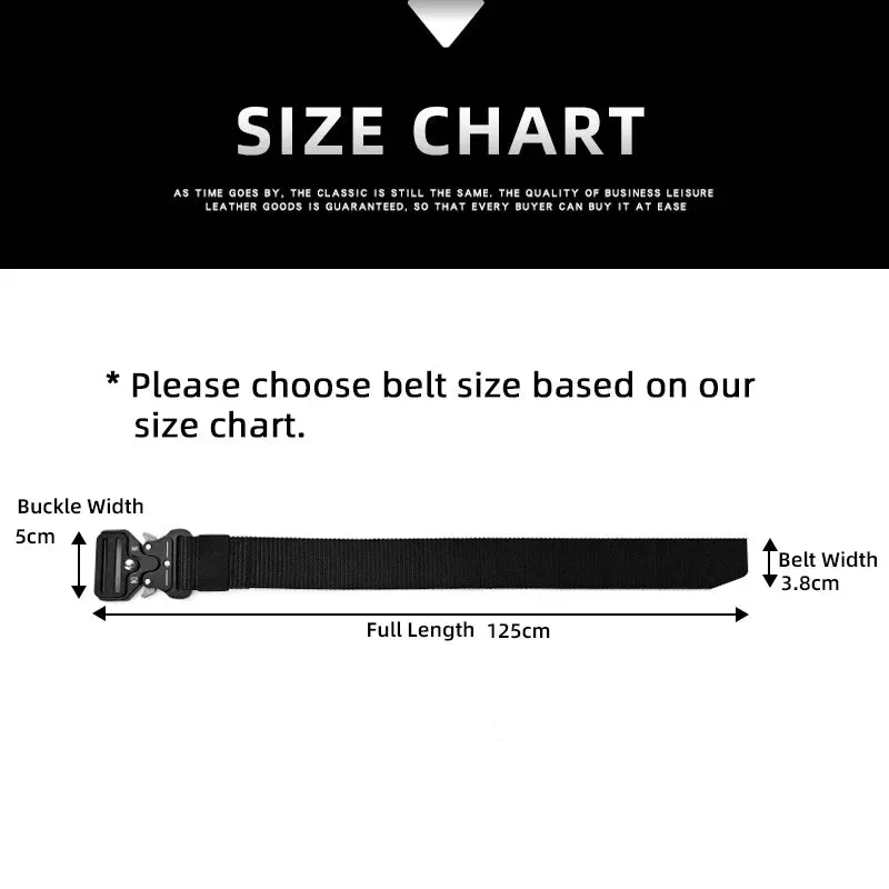 Men's Tactical Nylon Canvas Belt Metal Buckle Outdoor Sport