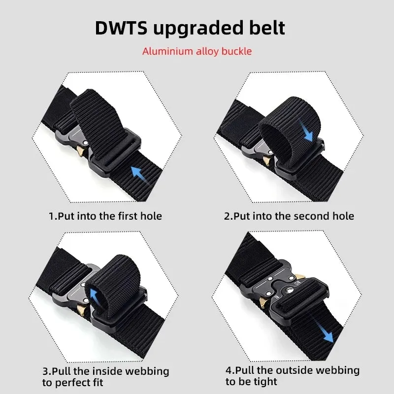 Men's Tactical Nylon Canvas Belt Metal Buckle Outdoor Sport