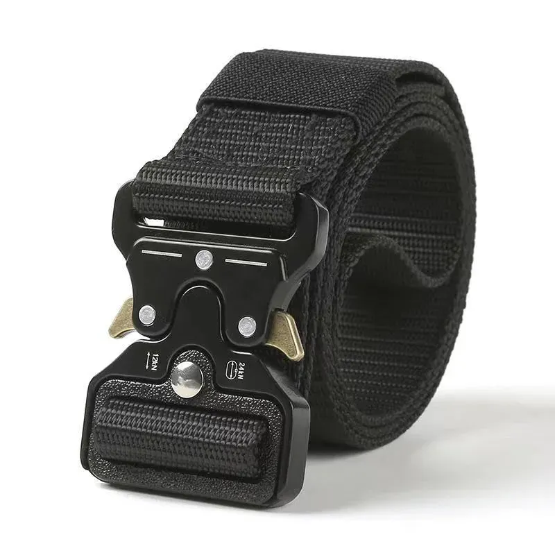 Men's Tactical Nylon Canvas Belt Metal Buckle Outdoor Sport