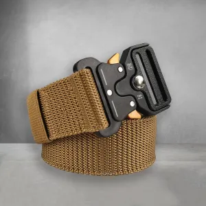 Men's Tactical Nylon Webbing Belt with Quick Release Buckle for Outdoor Use