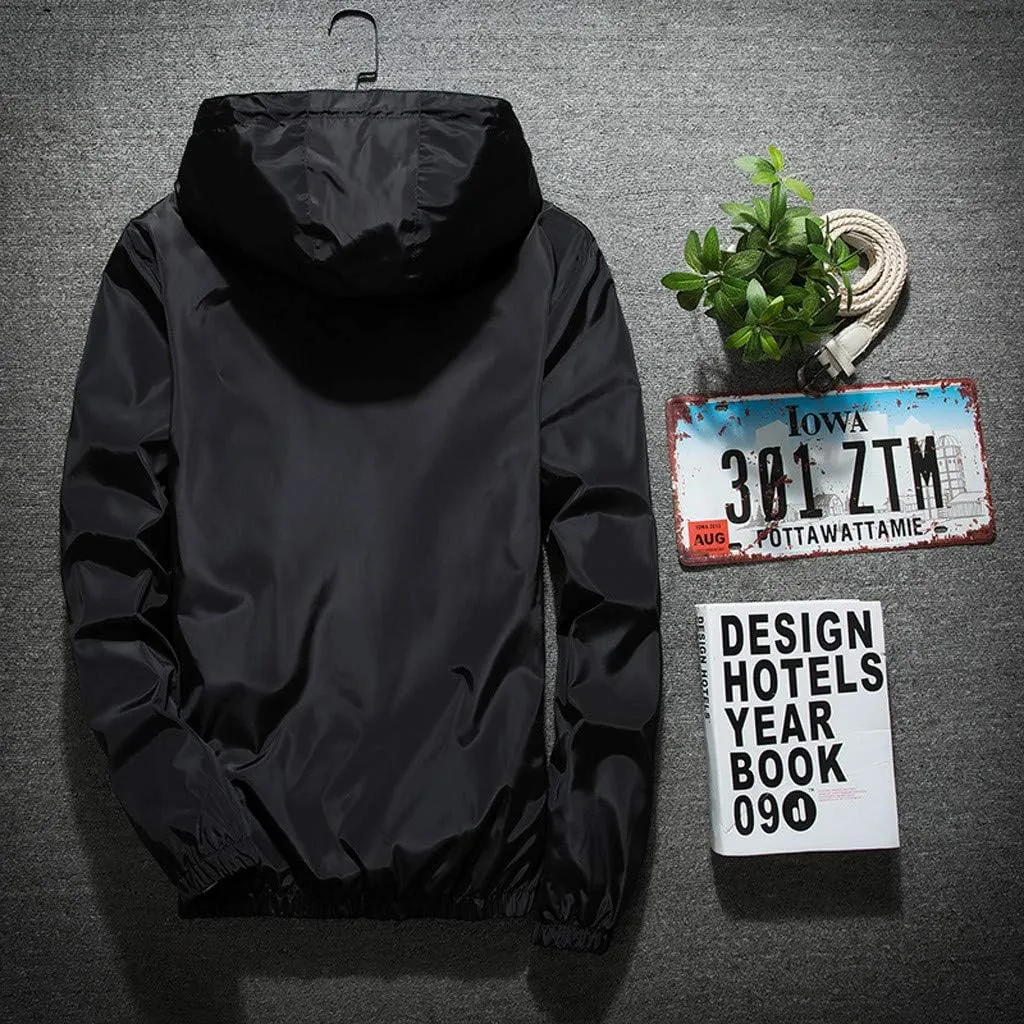 Men's Trench Coat Rain Jacket Windbreaker Lightweight Shell Raincoat With Hood For Golf Hiking Travel, M-7XL