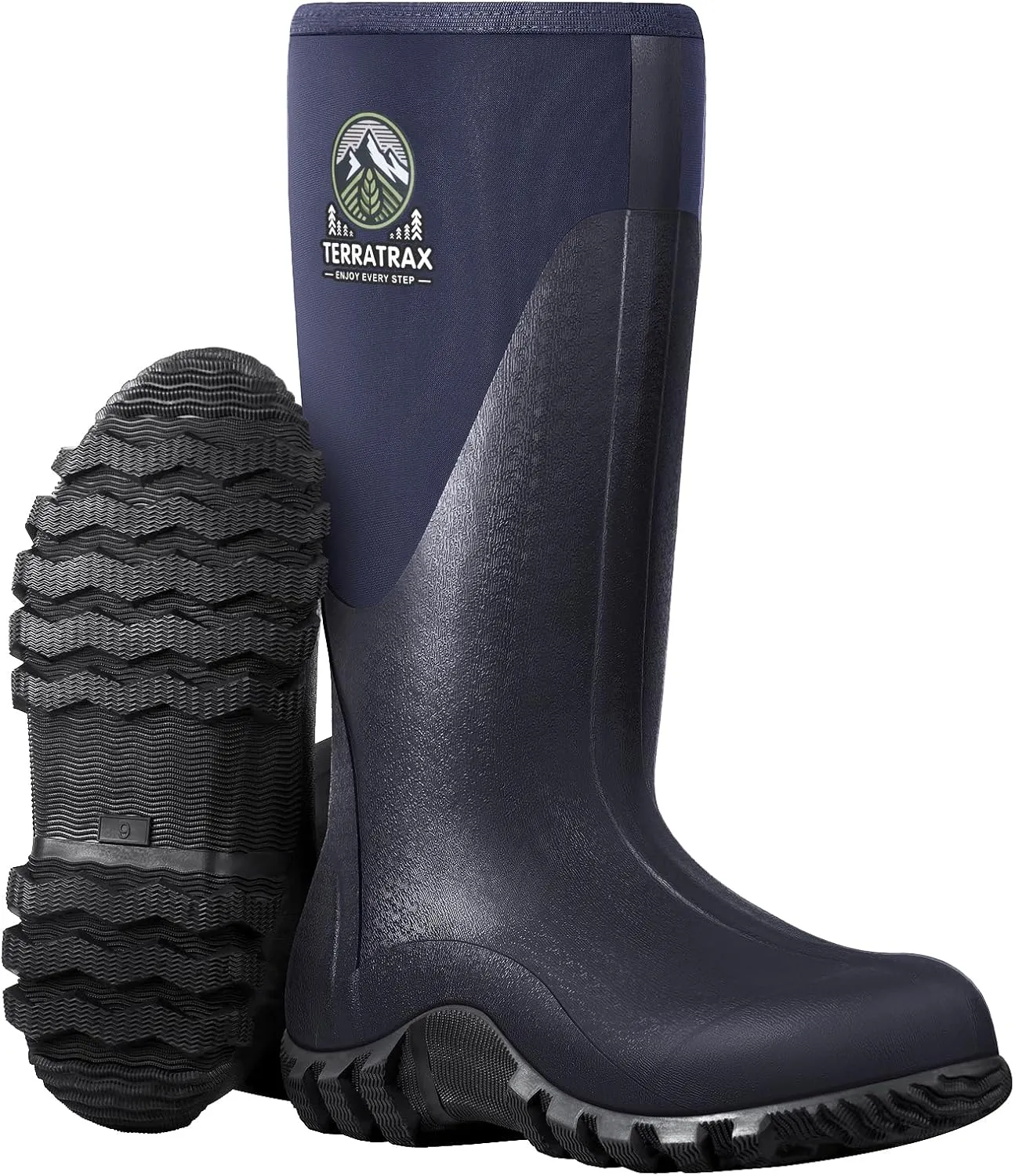 Men's Waterproof Rubber Muck Rain and Work Boot – Durable 6mm Neoprene Insulated, Ideal for Fishing Hunting & Farming