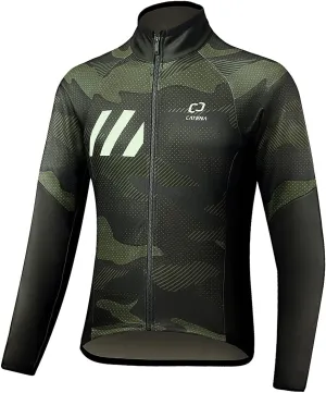 Men's Winter Cycling Jacket Windproof Waterproof Softshell Thermal Fleece Breathable Bike Jersey for Outdoors, Cycling