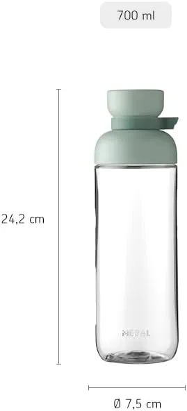 Mepal - Water bottle Vita - Two openings for extra drinking convenience - Refillable drinking bottle - Sports water bottle - 700 ml - Nordic black