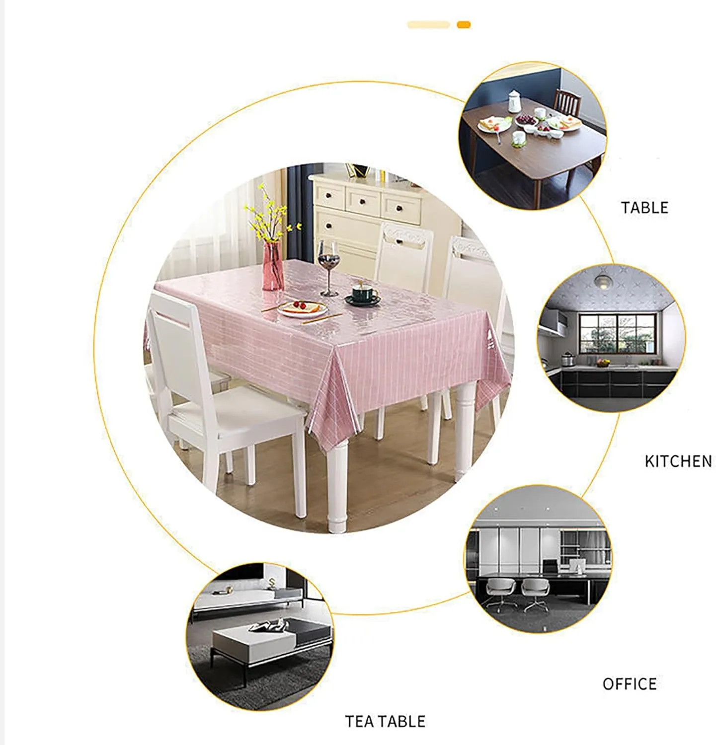 MeritMode Clear Vinyl Tablecloth Protector Rectangle, Decorative Fabric Tablecloth for Dining Tables, Buffet Parties and Camping, 60 * 122 Inches