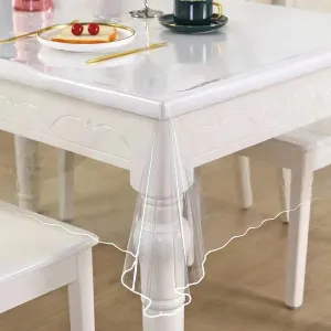 MeritMode Clear Vinyl Tablecloth Protector Rectangle, Decorative Fabric Tablecloth for Dining Tables, Buffet Parties and Camping, 60 * 122 Inches
