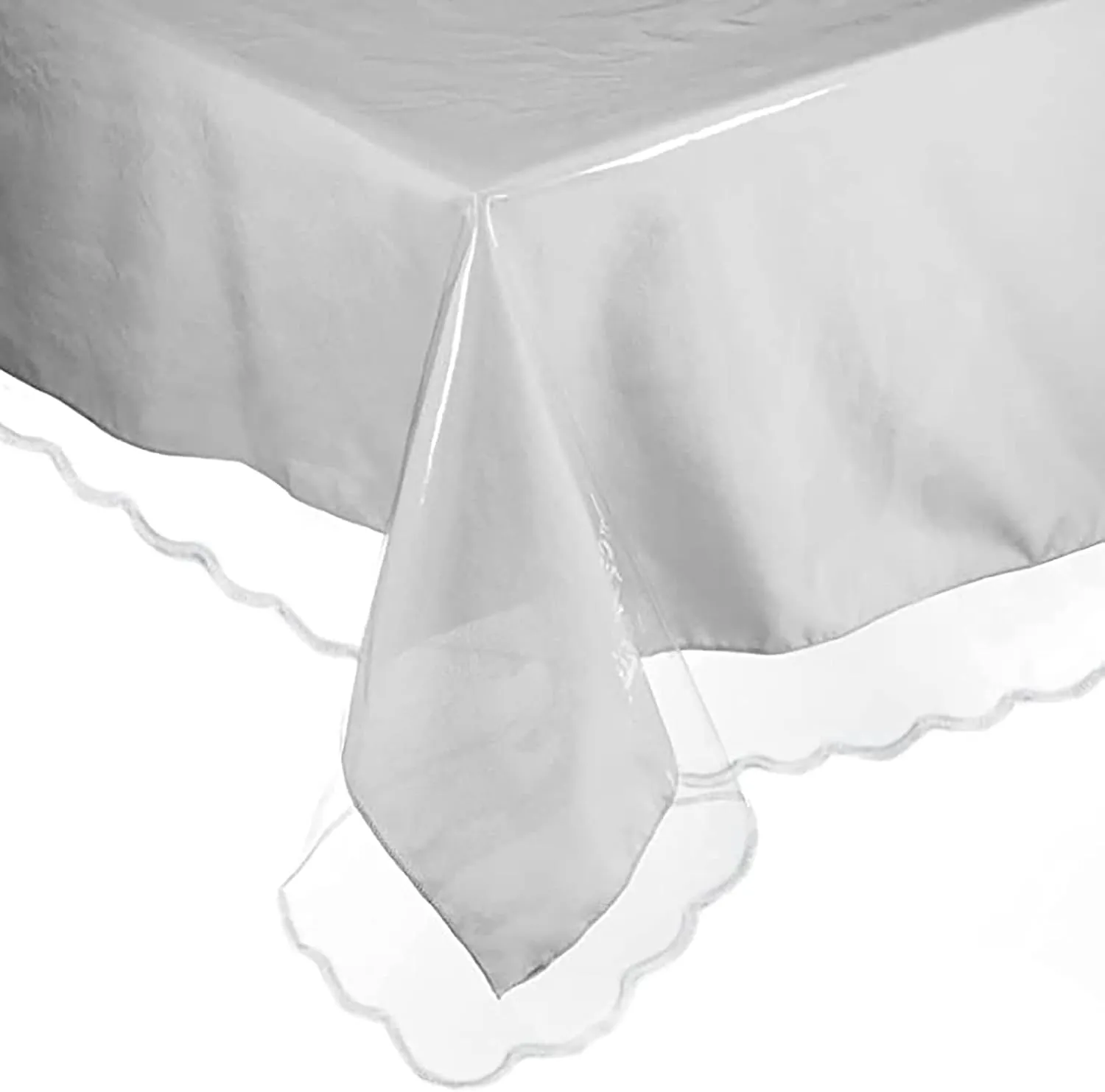 MeritMode Clear Vinyl Tablecloth Protector Rectangle, Decorative Fabric Tablecloth for Dining Tables, Buffet Parties and Camping, 60 * 122 Inches