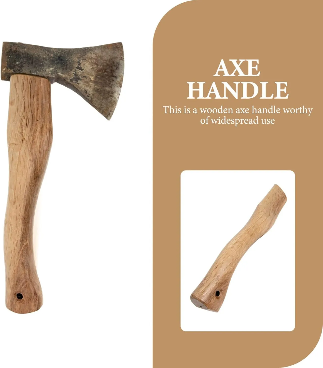 MERRYHAPY Wooden Axe Replacement Handle Durable Wooden Grip for Camping Axe and Hatchet Axe Handle Replacement for Chopping