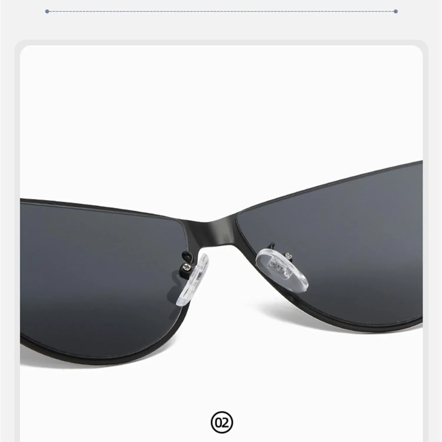 Metal-framed Cat-eye Sunnies, Hollow Temples, Sun-shading, Stylish & Versatile.