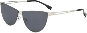Metal-framed Cat-eye Sunnies, Hollow Temples, Sun-shading, Stylish & Versatile.