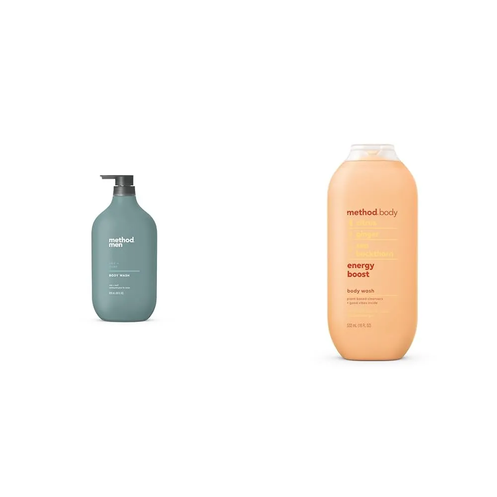 Method Body Wash 28 oz Sea   Surf and 18 oz Energy Boost Paraben & Phthalate Free