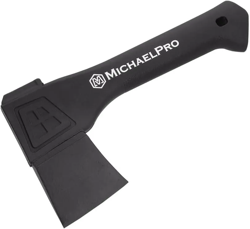 MichaelPro MP004009 9-Inch Camping Hatchet with Weather-Resistant and Shock Absorbing Fiberglass Handle, Protective Carrying Sheath Included
