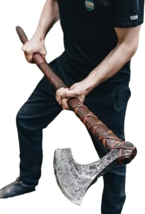 Middle Age Cutlery |42”Two Handed Large Berserker Axe, Large Norse Axe, Scandinavian Style Viking Axde ouble Headed Axe, Functional Viking Axe, History of Norse Mythology Self Defense