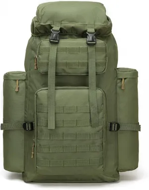 Military Tactical Backpack for Men, 100L Waterproof Camping Hiking Travel Hunting Daypack, Heavy Duty, Adjustable Straps (Green)