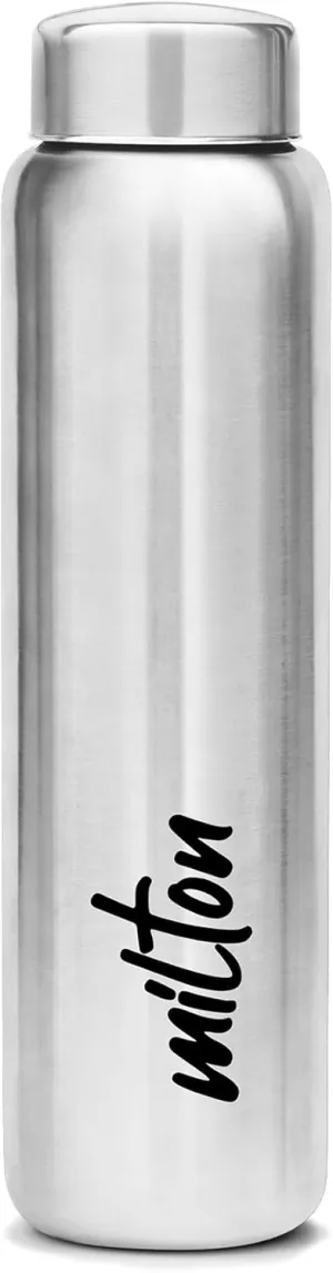MILTON Aqua 1000 Stainless Steel Water Bottle, 950 ml, Silver | Leak Proof | Office Bottle | Gym Bottle | Home | Kitchen | Hiking | Treking Bottle | Travel Bottle