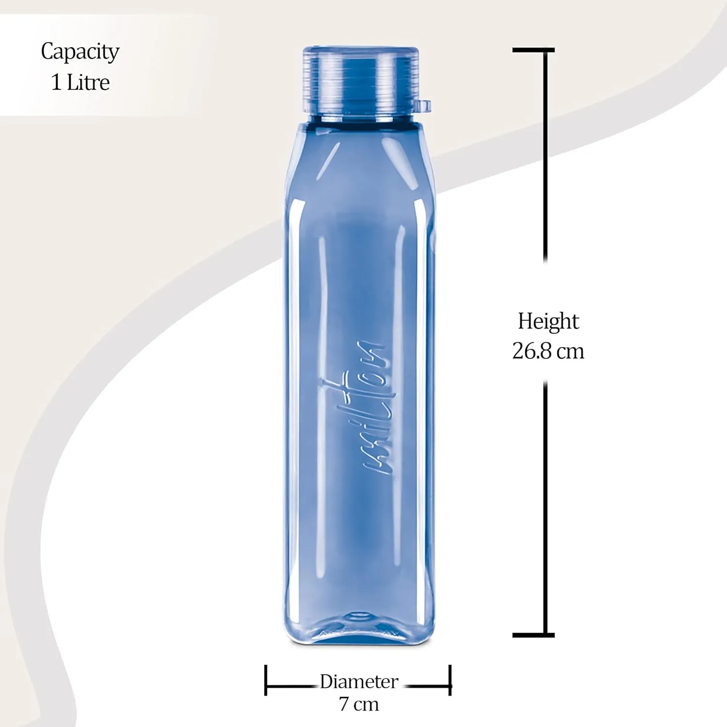 Milton Reusable Plastic Water Bottle with Lid, 34oz, Prime, Leak Proof, BPA Free, Perfect for Travel, School, Office, Outdoors, and Gym Great for Juices Milk (Blue)