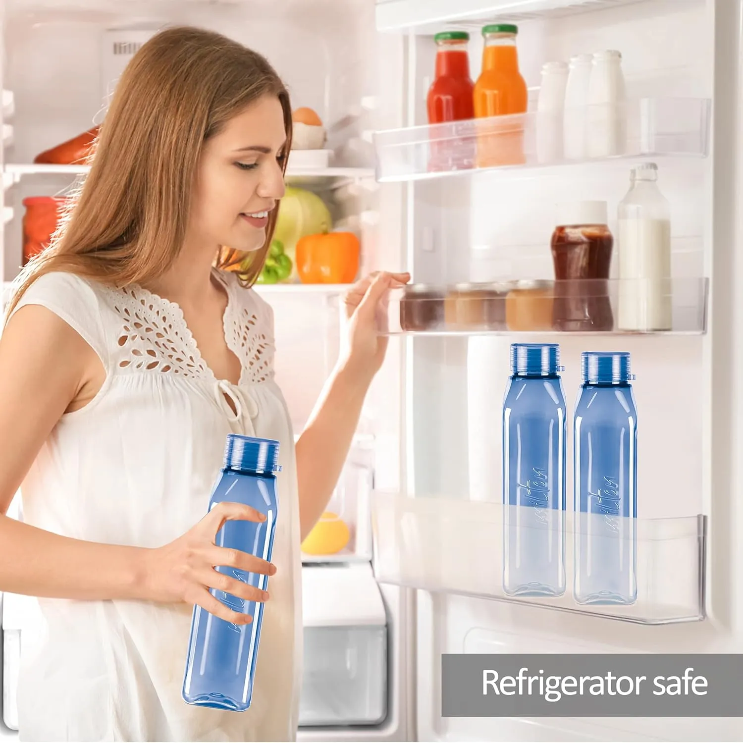 Milton Reusable Plastic Water Bottle with Lid, 34oz, Prime, Leak Proof, BPA Free, Perfect for Travel, School, Office, Outdoors, and Gym Great for Juices Milk (Blue)