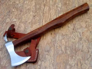 Mini SPIKER Custom Hand Made HIGH Carbon Steel Tomahawk Viking Axe with Leather Sheath