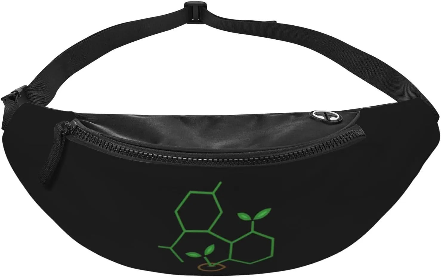 Molecule Cannabis Sprout Unisex Adjustable Leisure Waist Bag Outdoor Sports Running Waist Bag Business Travel Mobile Phone Bag