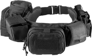 Molle Tactical Belt Quick-Release System - Law Enforcement Adjustable Duty Gear 7-in-1 Set (Black)