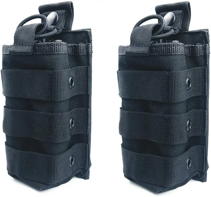Molle Tactical Universal Radio Nylon Holster Pouch Holder, Military Molle Radio Case Bag Compatible with Baofeng Midland Motorola Walkie talkies