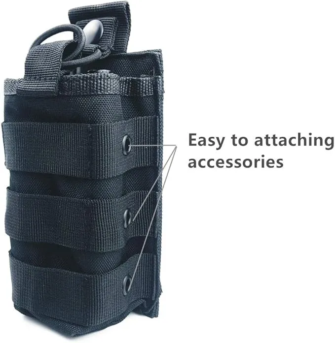 Molle Tactical Universal Radio Nylon Holster Pouch Holder, Military Molle Radio Case Bag Compatible with Baofeng Midland Motorola Walkie talkies