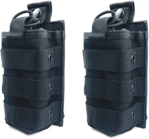 Molle Tactical Universal Radio Nylon Holster Pouch Holder, Military Molle Radio Case Bag Compatible with Baofeng Midland Motorola Walkie talkies