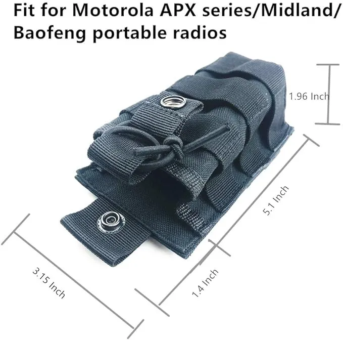 Molle Tactical Universal Radio Nylon Holster Pouch Holder, Military Molle Radio Case Bag Compatible with Baofeng Midland Motorola Walkie talkies