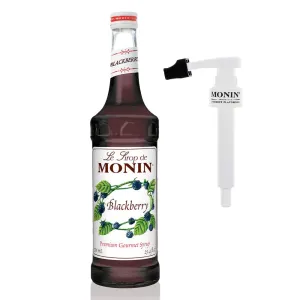 Monin - Blackberry Syrup with Monin BPA Free Pump, Boxed, Soft and Succulent, Great for Cocktails, Lemonades, and Sodas, Gluten-Free, Non-GMO (750 ml)