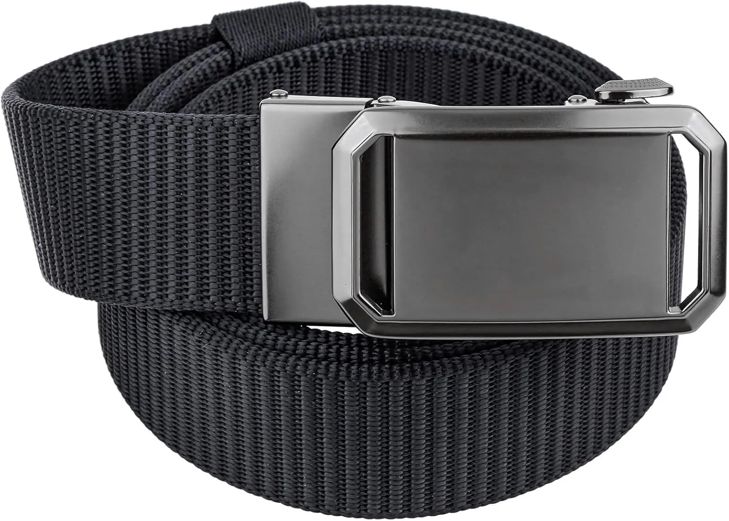 moonsix Nylon Web Belt for Men Casual Outdoor No Hole Webbing Belt with Removable Automatic Slide Buckle