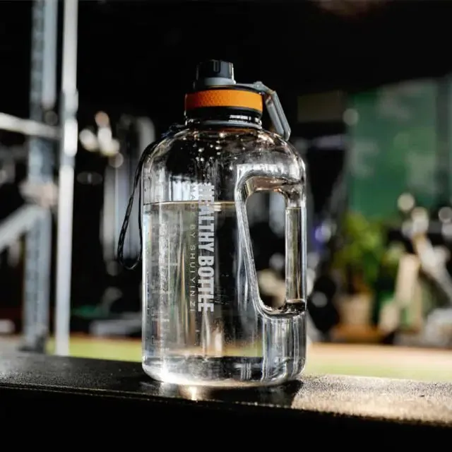 Motivational Leak-Proof Water Bottle with Time Marker and Straw for Fitness