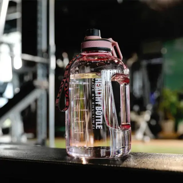 Motivational Leak-Proof Water Bottle with Time Marker and Straw for Fitness