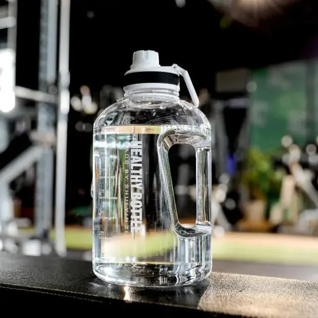 Motivational Leak-Proof Water Bottle with Time Marker and Straw for Fitness