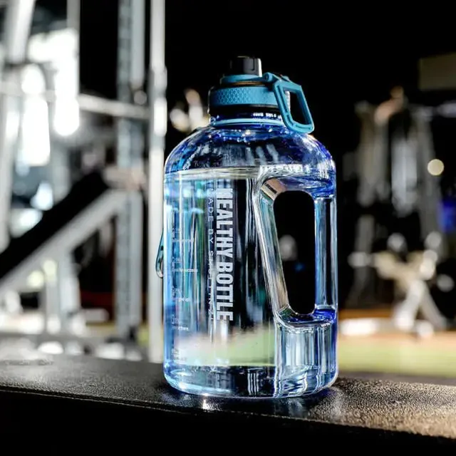 Motivational Leak-Proof Water Bottle with Time Marker and Straw for Fitness