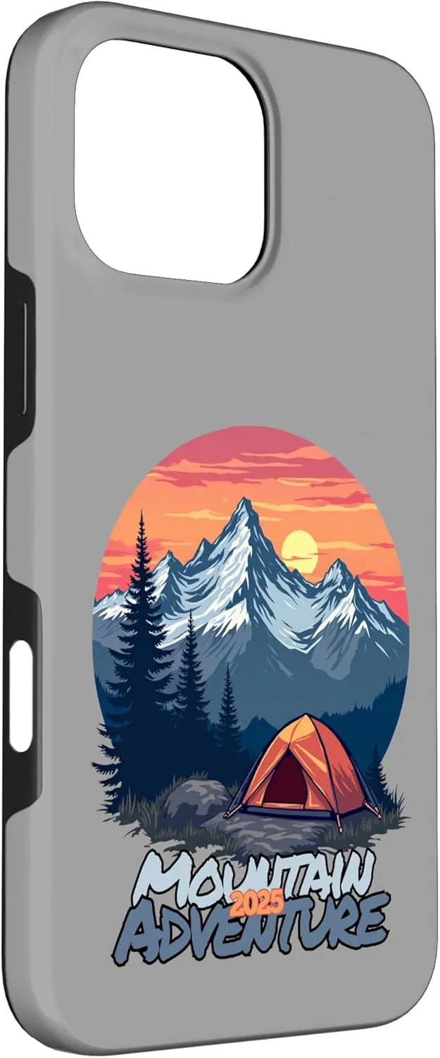 Mountain Adventure 2025 - Wilderness Camping Retro Sunset Case for iPhone 16 Pro Max